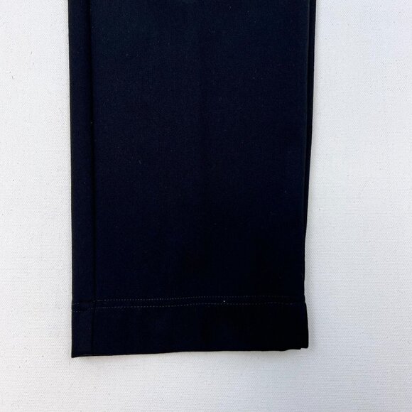 Slim Sation Womens Black Elastic Waist Straight Leg Pull On Ankle Pants Size 6 - Picture 7 of 8